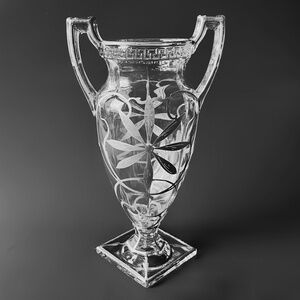 Antique Neo Classical Silver Overlay Grecian Trophy Urn Vase